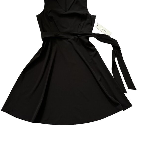 CALVIN KLEIN Women's V-Neck Sleeveless Dress Color: Black; Size: 8 - Picture 3 of 4